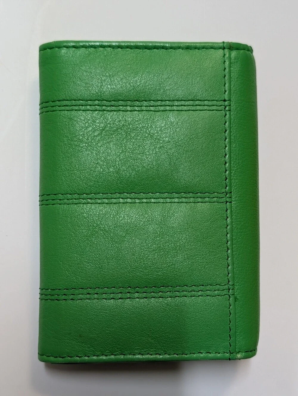 Ted Baker Bright Green Chevron-Detail Leather Wallet